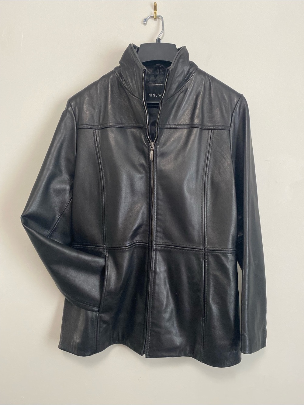 Nine West Jacket L Leather Vintage Goth 90s Grunge Indie Sleaze Biker Punk Edgy